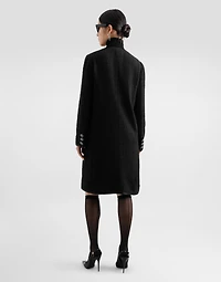 Single-breasted raschel tweed coat