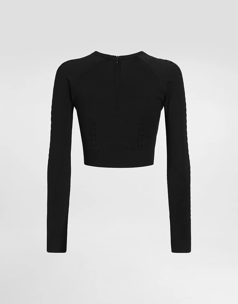 Cropped viscose sweater