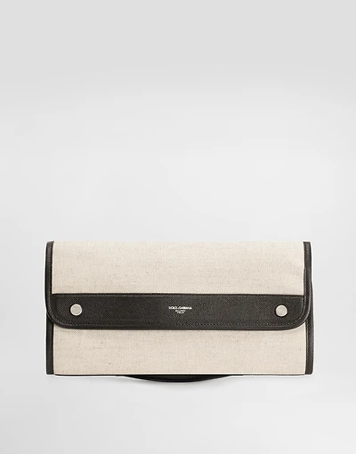 Atene salt&pepper and calfskin necessaire