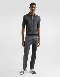 Silk and cotton polo-shirt