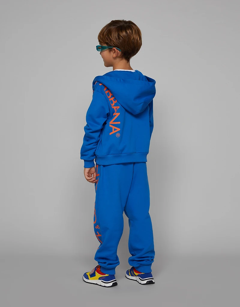 Zip-up jersey hoodie with “Dolce&Gabbana” logo