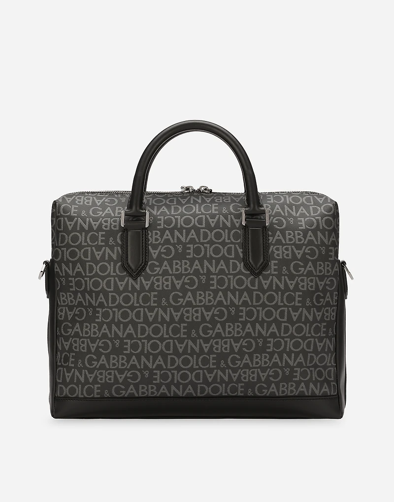 Coated jacquard briefcase
