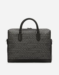Coated jacquard briefcase