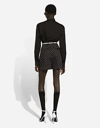 Polka-dot cotton shorts