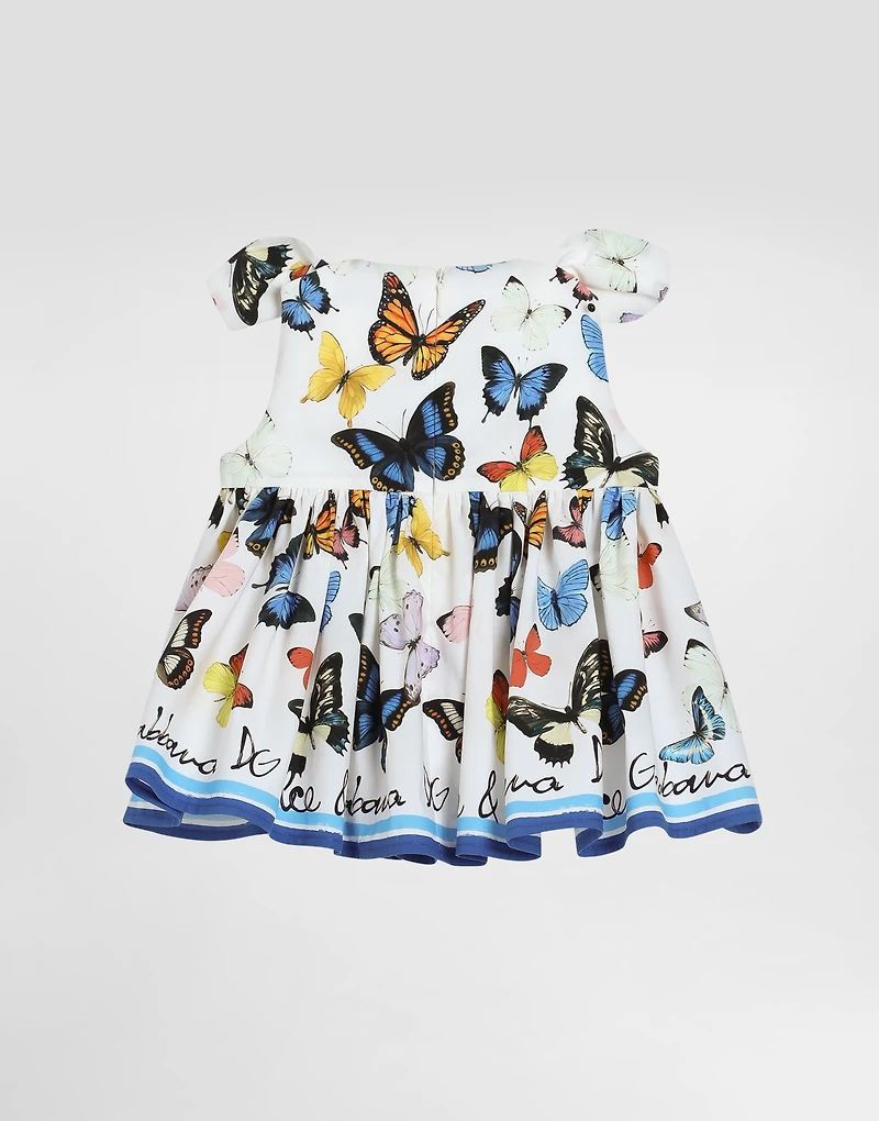 Poplin top with butterfly print