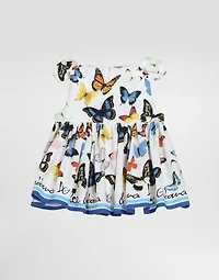 Poplin top with butterfly print