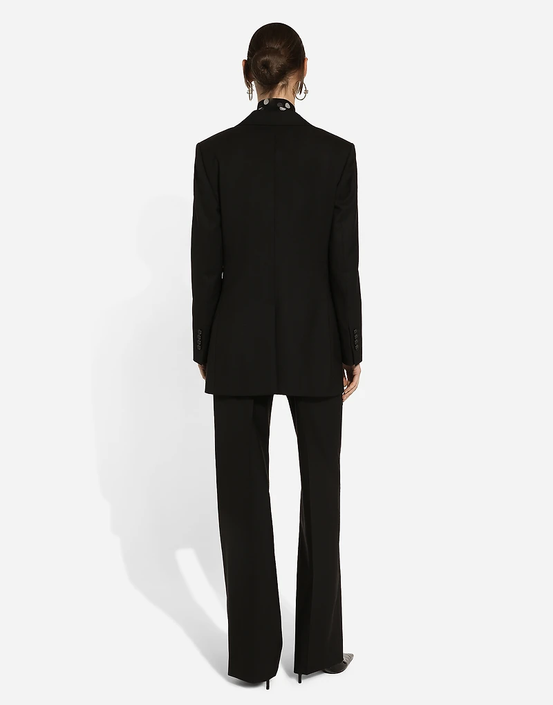 Chiffon pussy-bow blouse with polka-dot print
