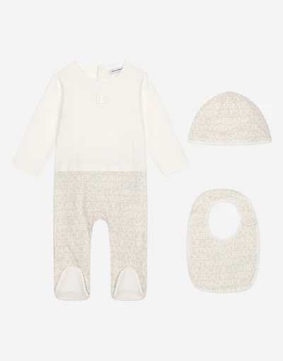 3-piece gift set jersey with all-over logo print