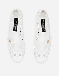 Openwork calfskin ballet flats