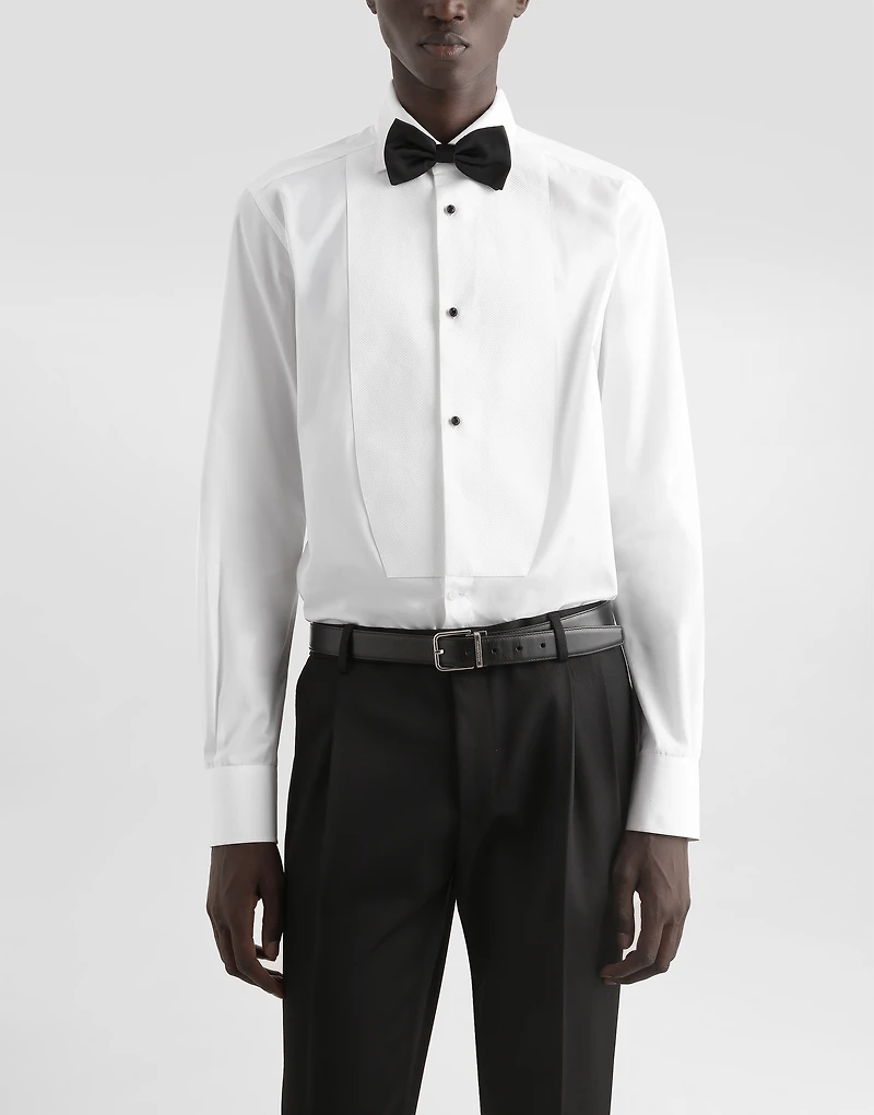 Cotton poplin tuxedo shirt