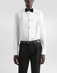 Cotton poplin tuxedo shirt