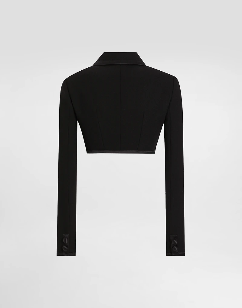 Short wool crepe jacket