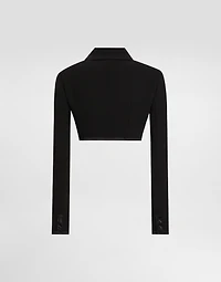 Short wool crepe jacket
