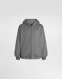 Technical fabric sports jacket with hood