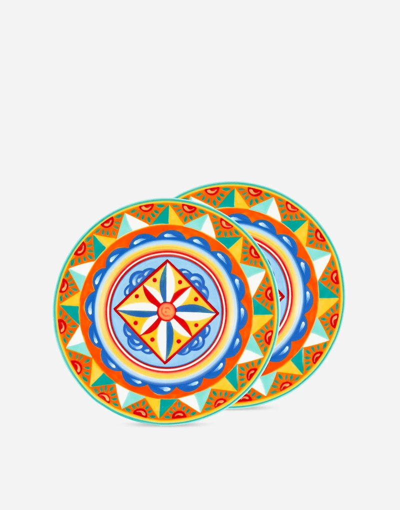 Set 2 Dessert Plates in Fine Porcelain