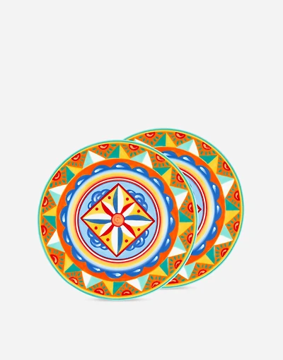 Set 2 Dessert Plates in Fine Porcelain
