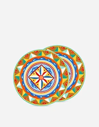 Set 2 Dessert Plates in Fine Porcelain