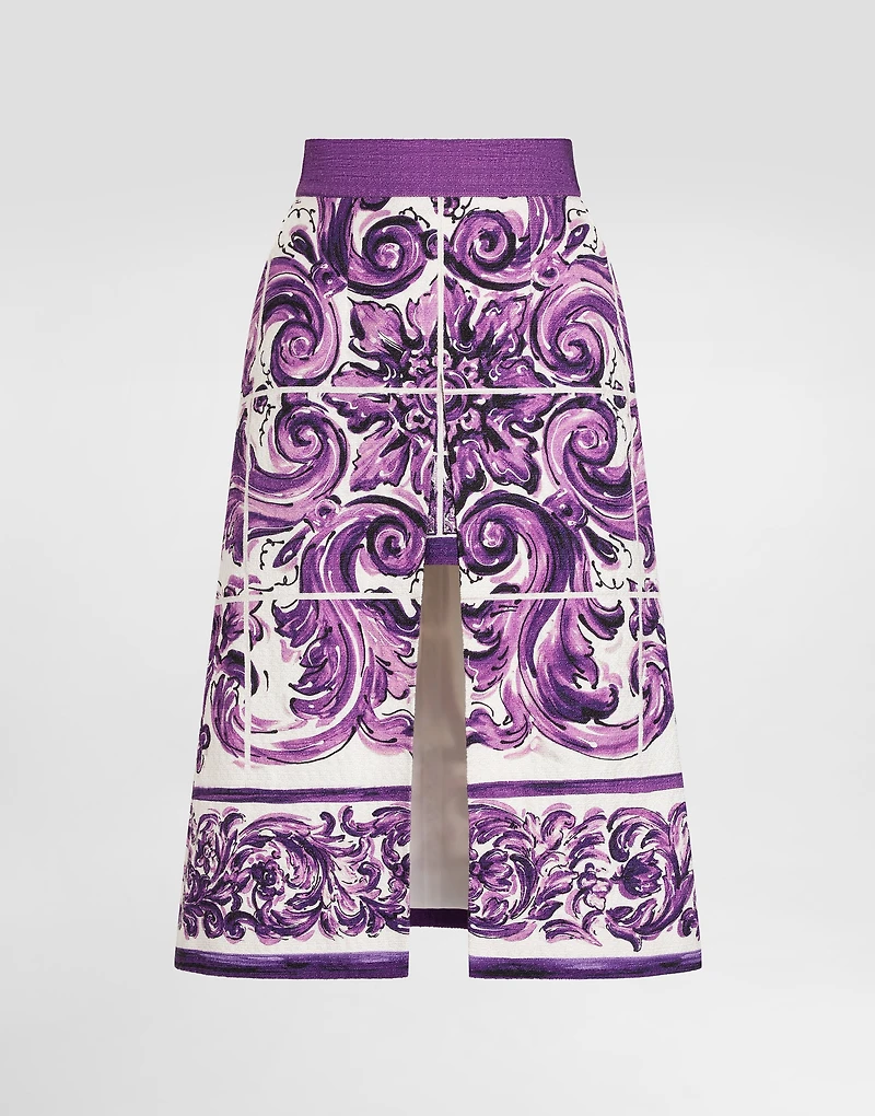 Majolica-print skirt