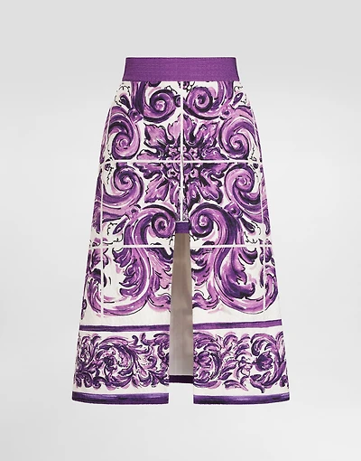 Majolica-print skirt