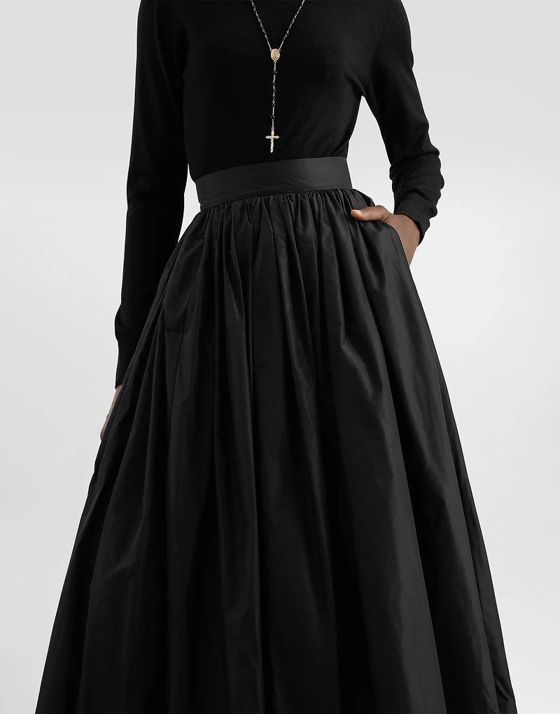 Long taffeta circle skirt