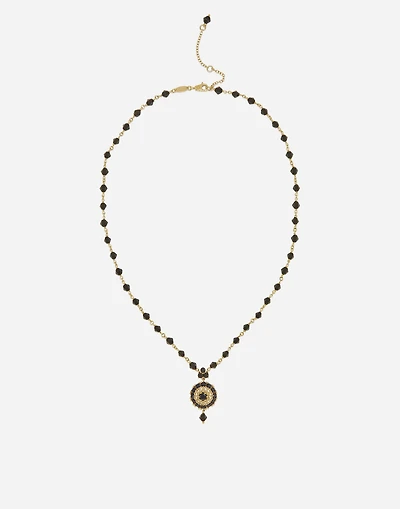 Sicily Necklace 18-carat yellow gold, black jades and black sapphires