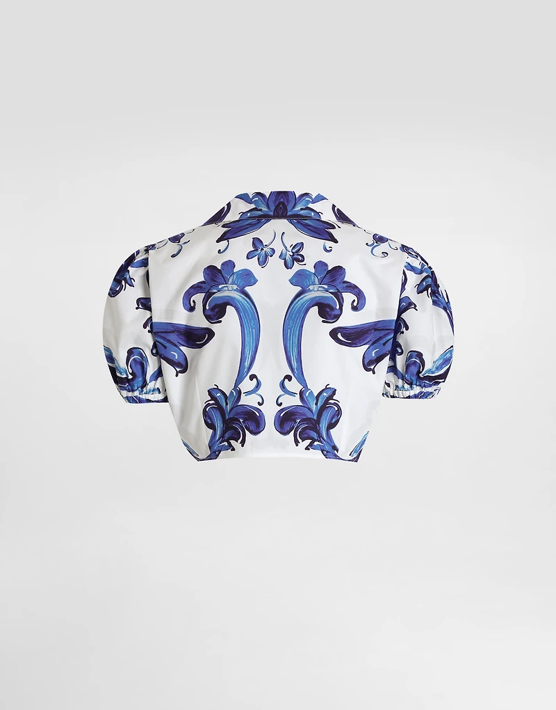 Majolica-print poplin shirt