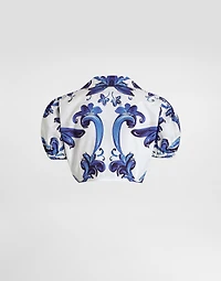 Majolica-print poplin shirt