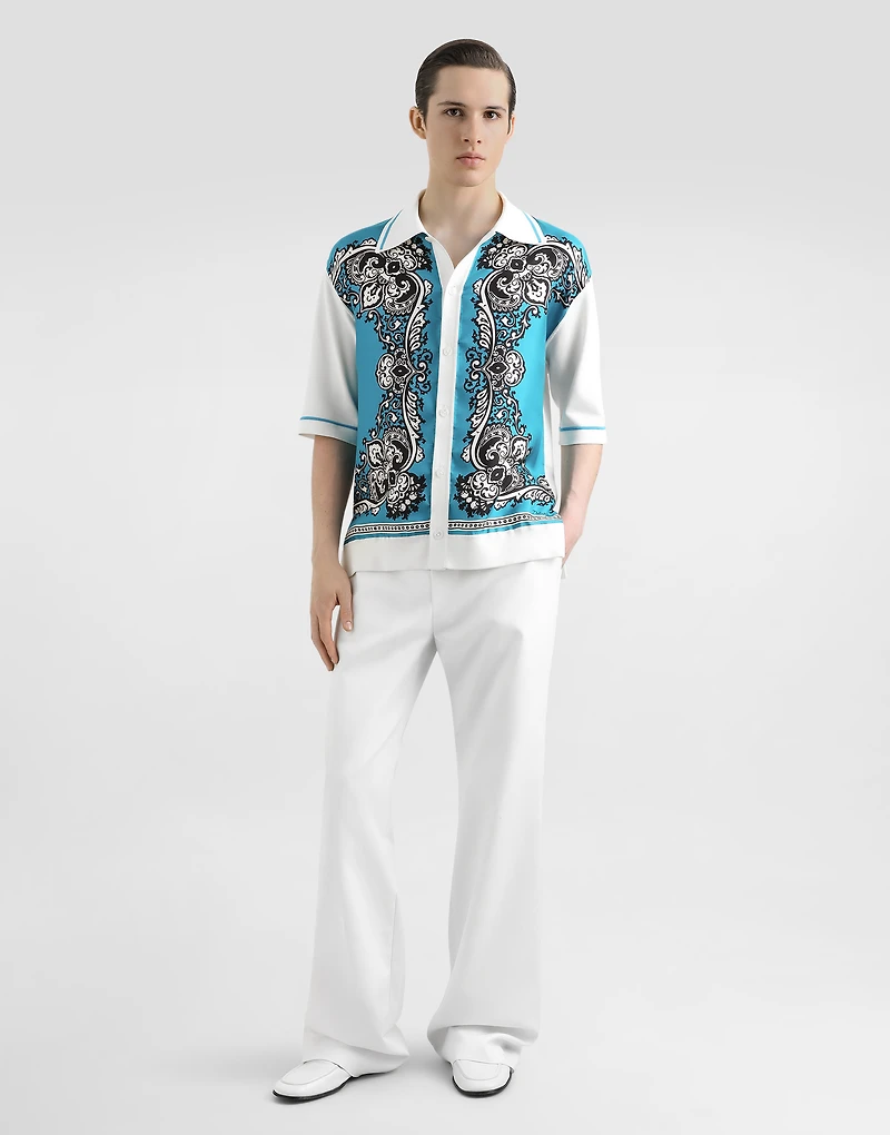 Silk and cotton shirt with bandanna print