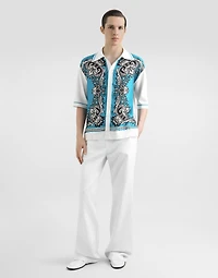 Silk and cotton shirt with bandanna print
