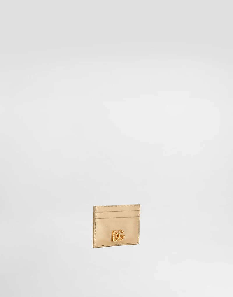 Laminated calfskin card holder with DG logo