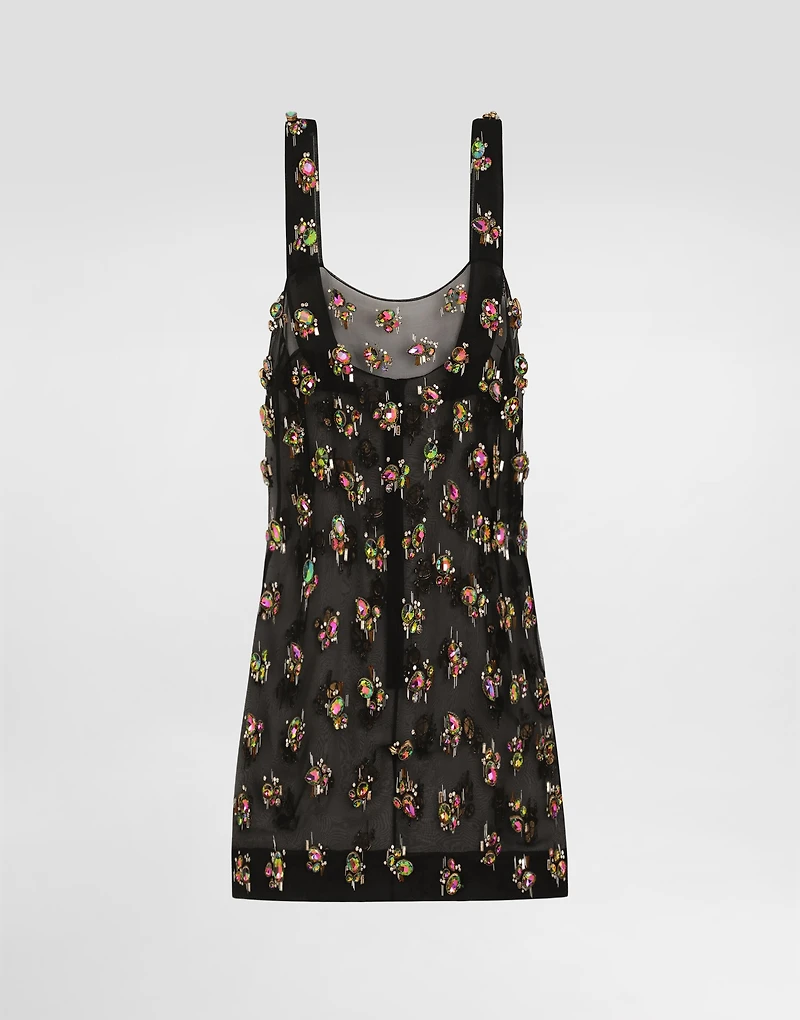 Organza dress with embroidery