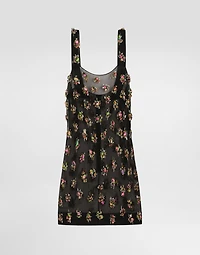 Organza dress with embroidery
