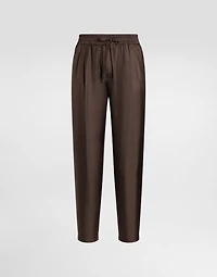 Silk twill jogging trousers