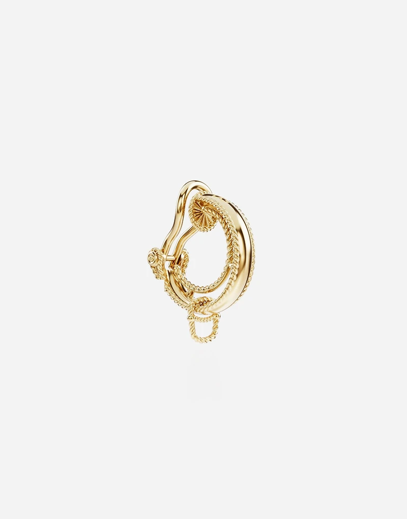 Lettering Clip Earring18-carat yellow gold