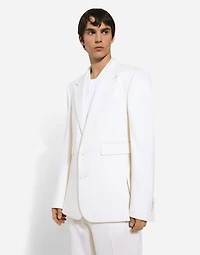 Single-breasted stretch wool Sicilia-fit jacket