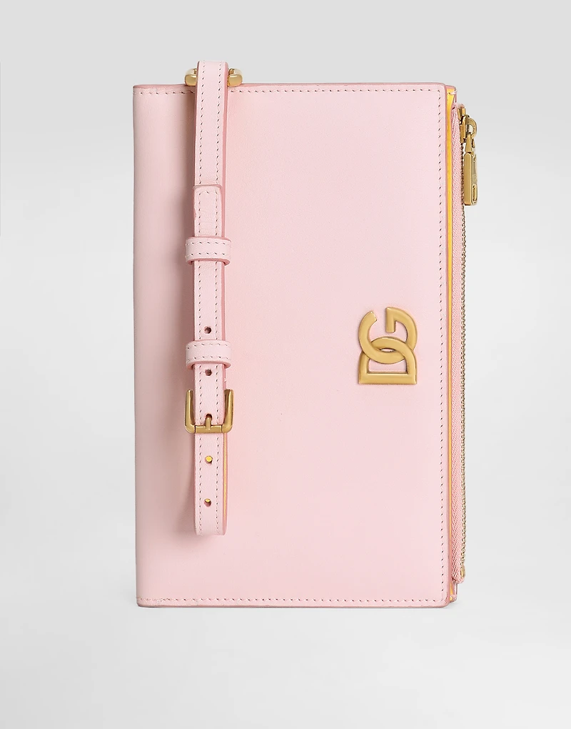 Calfskin passport holder with DG logo