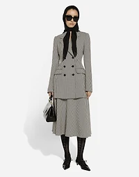 Double-breasted houndstooth jacket