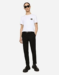 Stretch wool jacquard pants with DG Monogram design