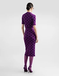 Jacquard skirt with slit