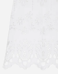Cotton calf-length skirt with cut-out detailing