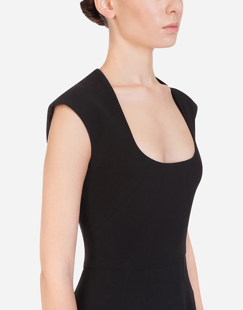 Longuette dress in cady