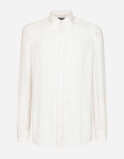 Striped poplin Martini-fit shirt