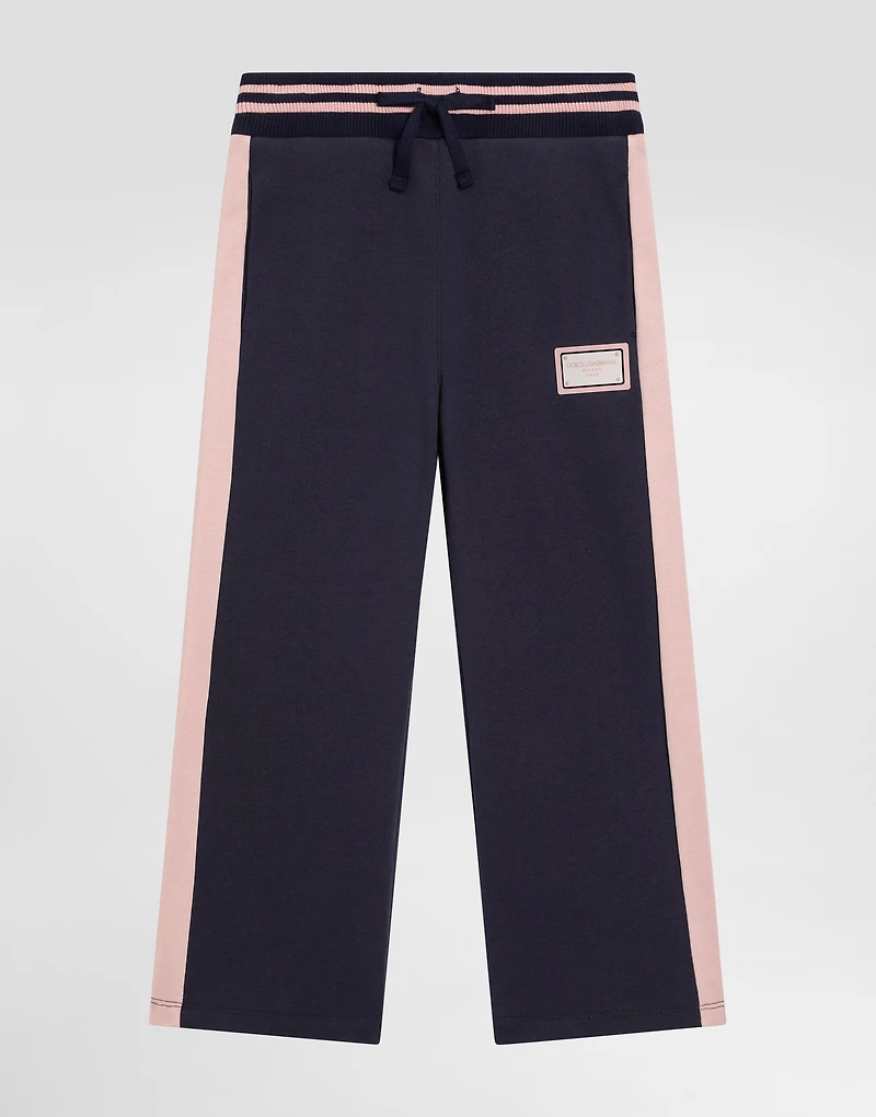 Fleece palazzo pants with logo