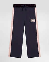 Fleece palazzo pants with logo