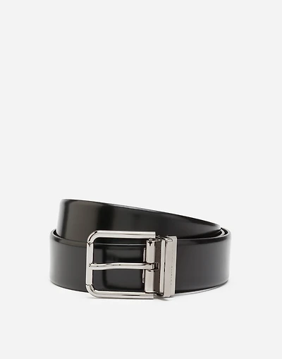 Brushed calfskin belt