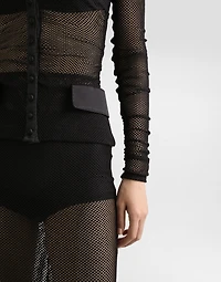 Mesh shirt jacket