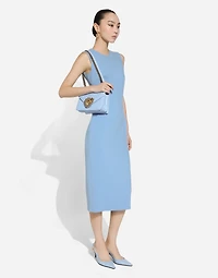 Wool crêpe calf-length sheath dress