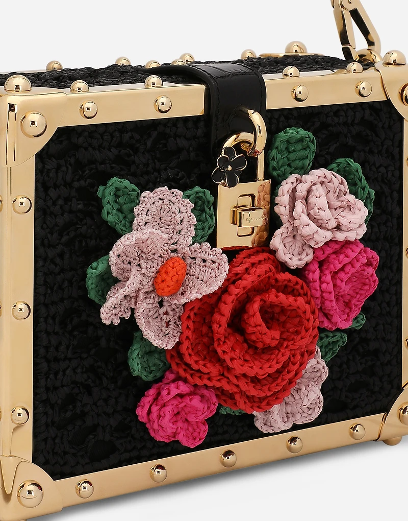 Raffia crochet Dolce Box bag