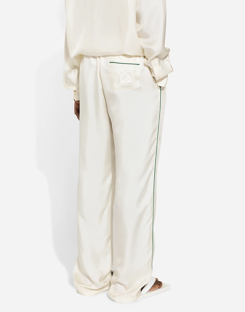 Silk jogging pants with DG embroidery