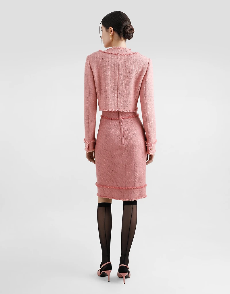 Short raschel tweed jacket